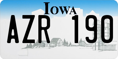 IA license plate AZR190
