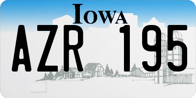 IA license plate AZR195