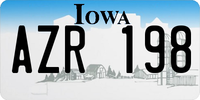 IA license plate AZR198