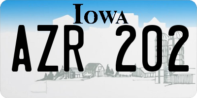IA license plate AZR202