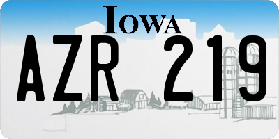 IA license plate AZR219
