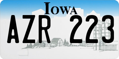 IA license plate AZR223