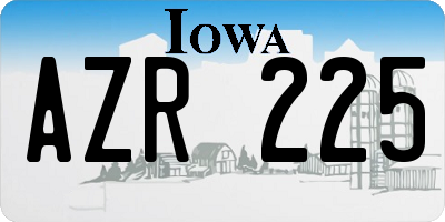 IA license plate AZR225