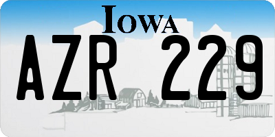IA license plate AZR229