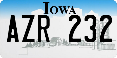 IA license plate AZR232