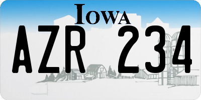 IA license plate AZR234