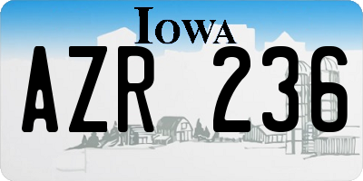 IA license plate AZR236