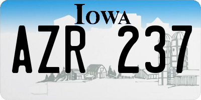IA license plate AZR237