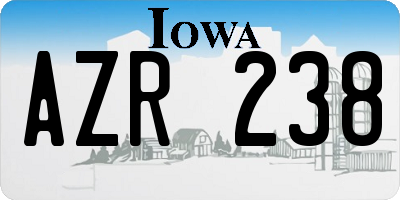 IA license plate AZR238