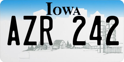 IA license plate AZR242