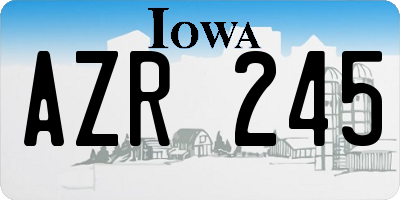 IA license plate AZR245