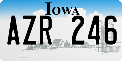 IA license plate AZR246