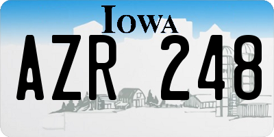 IA license plate AZR248