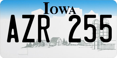 IA license plate AZR255