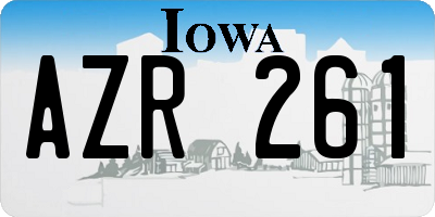 IA license plate AZR261