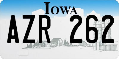 IA license plate AZR262
