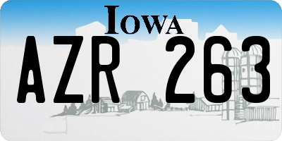IA license plate AZR263