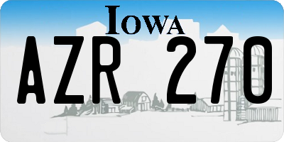 IA license plate AZR270
