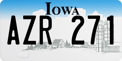 IA license plate AZR271
