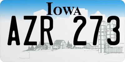 IA license plate AZR273