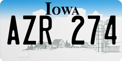 IA license plate AZR274