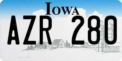IA license plate AZR280