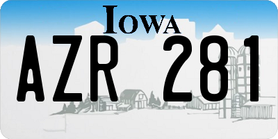 IA license plate AZR281