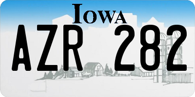 IA license plate AZR282