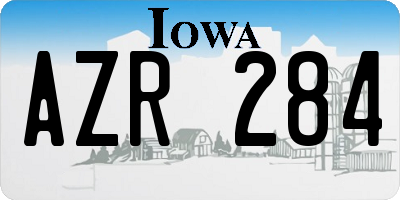 IA license plate AZR284