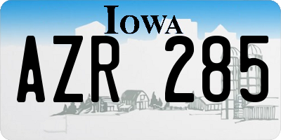 IA license plate AZR285