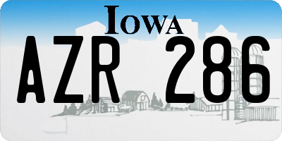IA license plate AZR286