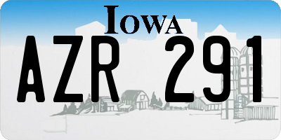 IA license plate AZR291