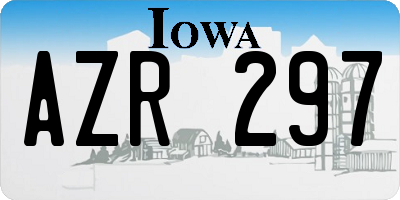 IA license plate AZR297