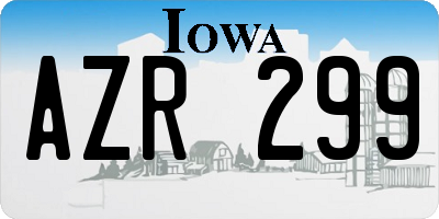 IA license plate AZR299