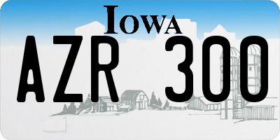 IA license plate AZR300