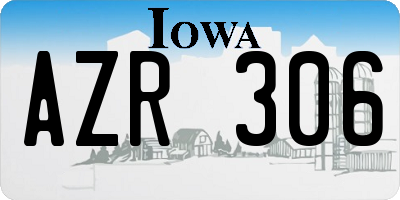 IA license plate AZR306