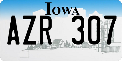IA license plate AZR307