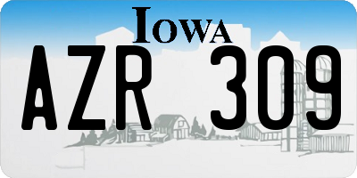 IA license plate AZR309