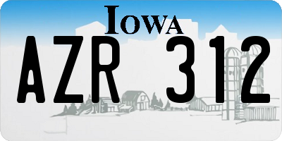 IA license plate AZR312