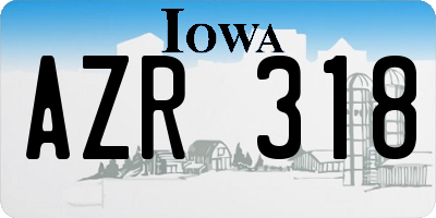 IA license plate AZR318
