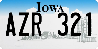 IA license plate AZR321