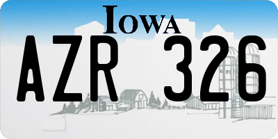 IA license plate AZR326