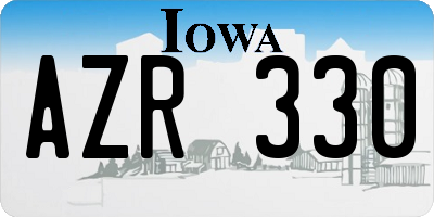 IA license plate AZR330
