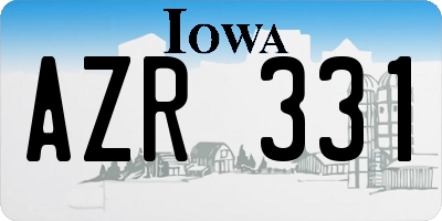 IA license plate AZR331