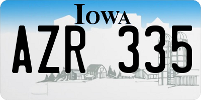 IA license plate AZR335