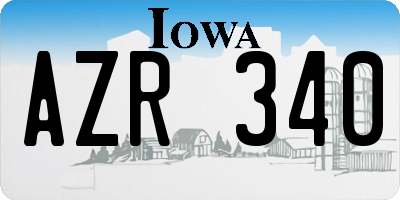 IA license plate AZR340