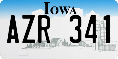 IA license plate AZR341