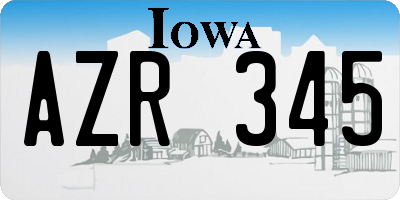 IA license plate AZR345