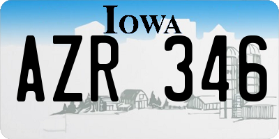 IA license plate AZR346