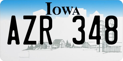 IA license plate AZR348